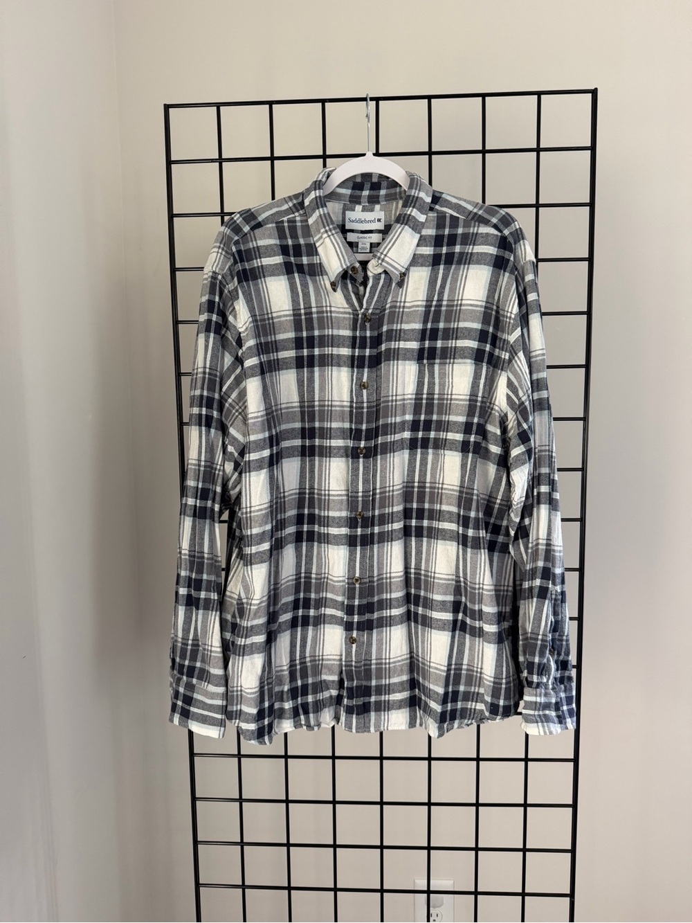 Saddlebred Black & White Plaid Button-Down Shirt